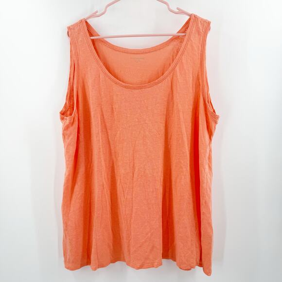 Eileen Fisher Tank Top Size 2X NEW 100% Linen Melon Orange Plus Curvy NWOT - Picture 1 of 13